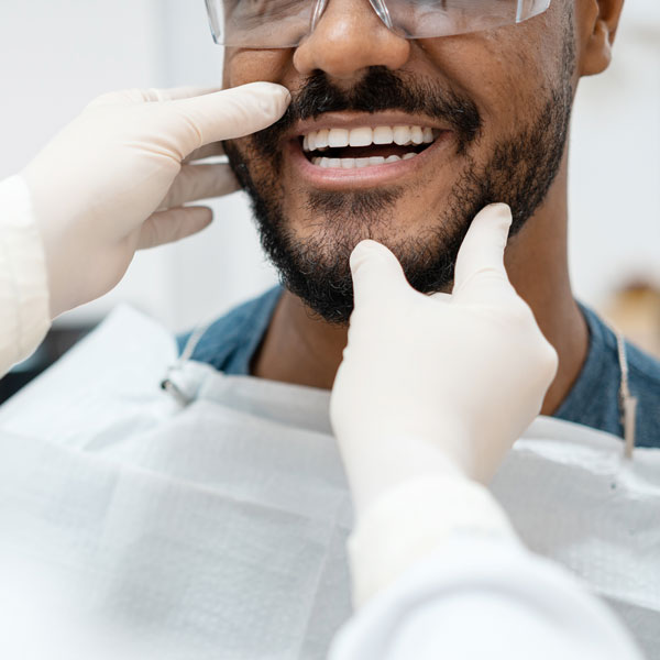 man at dentist